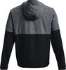  WOVEN ASYM ZIP PULLOVER, L, 012 PITCH GRAY