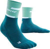  766/CEP the run socks, mid cut, v4, 3, ocean/petrol