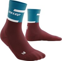  767/CEP the run socks, mid cut, v4, 3, petrol/dark red