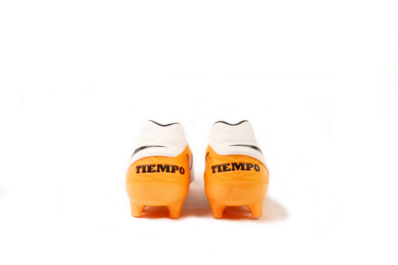 Kinder-Fußballnoppenschuh Tiempo Legend VI FG, 2, weiß-orange-schwarz