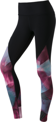 Damen-Gymnastikhose UA Rush Legging - Print, XS, schwarz-lila