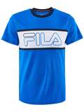 Herren-Tennis-T-Shirt Connor, 50, blau-weiß
