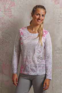 Damen-Langarm-Shirt Buddha, S, pastell